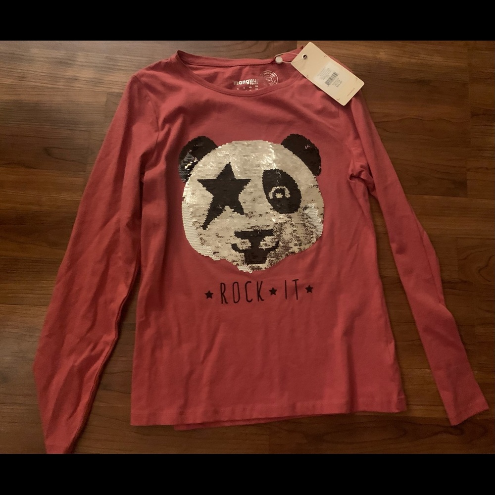 Girls the brand-new size extra large panda layer top with sequins - Picture 2 of 6